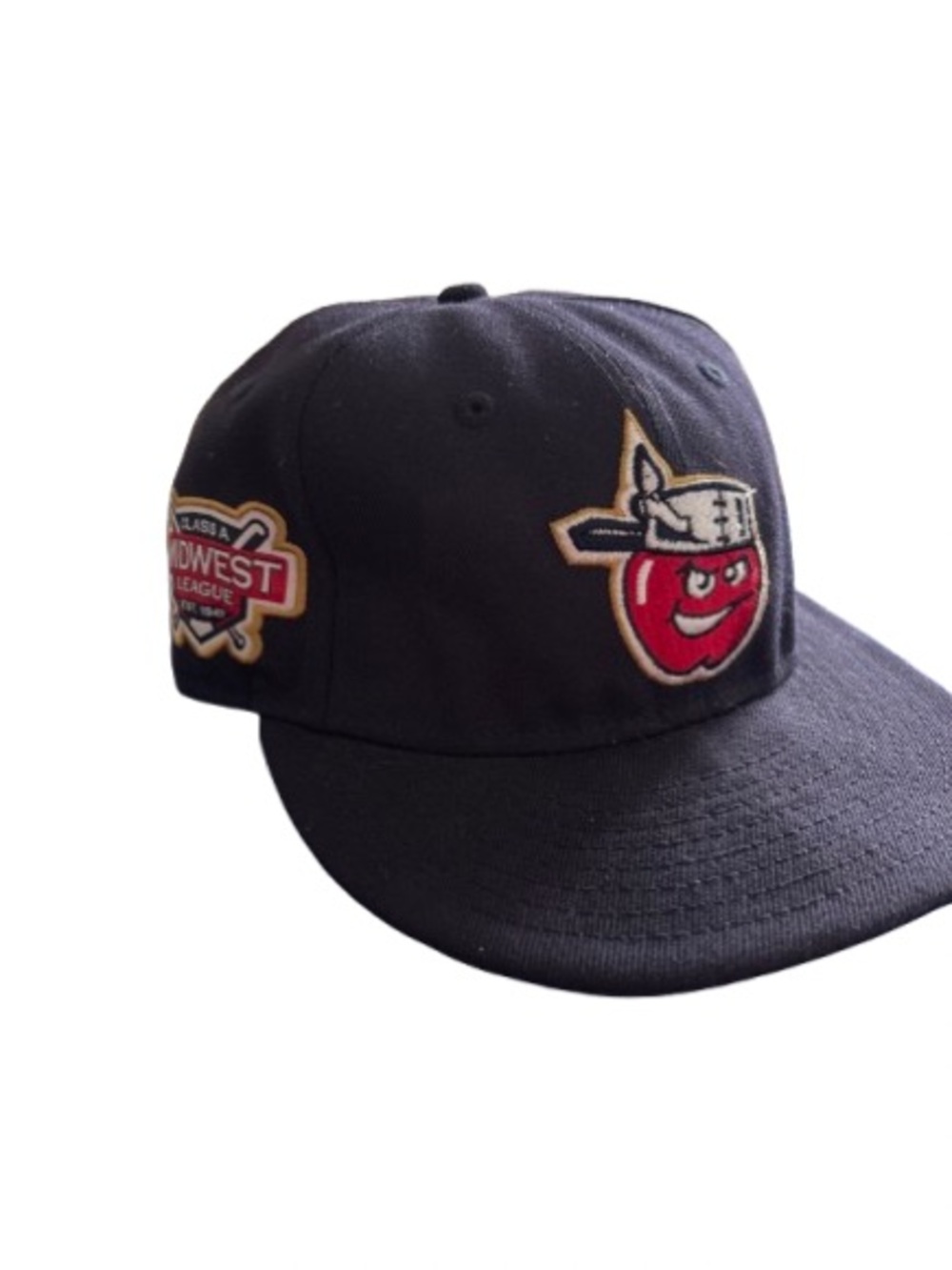 Black Baseball Cap with Red Apple Patch